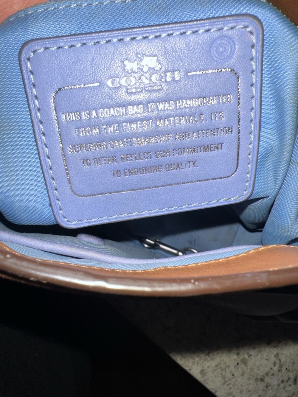 Coach Brown Leather Rivets Dakotah Crossbody Bag AS IS - Picture 10 of 14